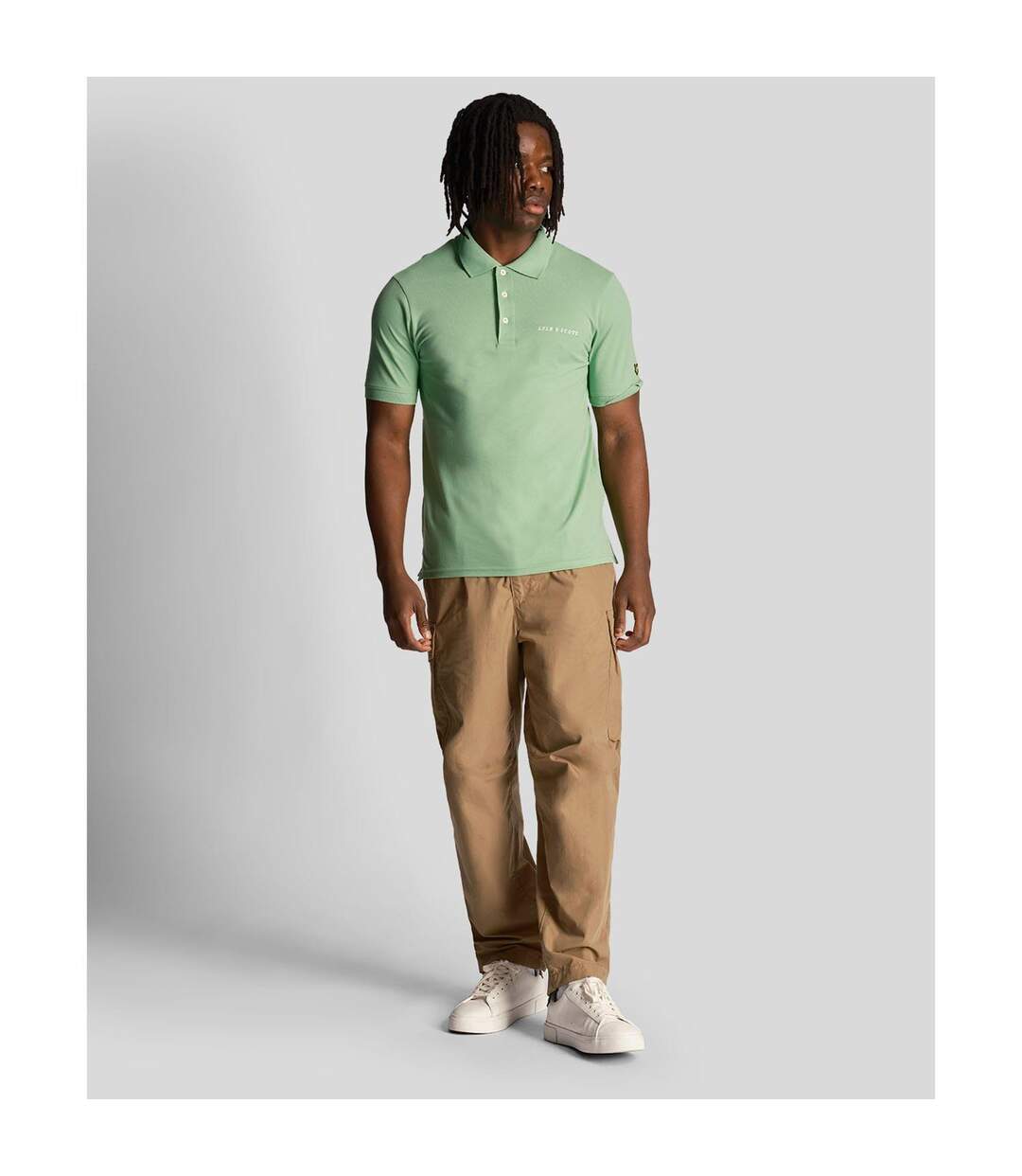 Polo Motif Brodé Homme Vert Clair Lyle & Scott-2