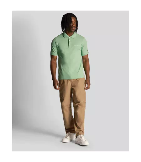 Polo Motif Brodé Homme Vert Clair Lyle & Scott