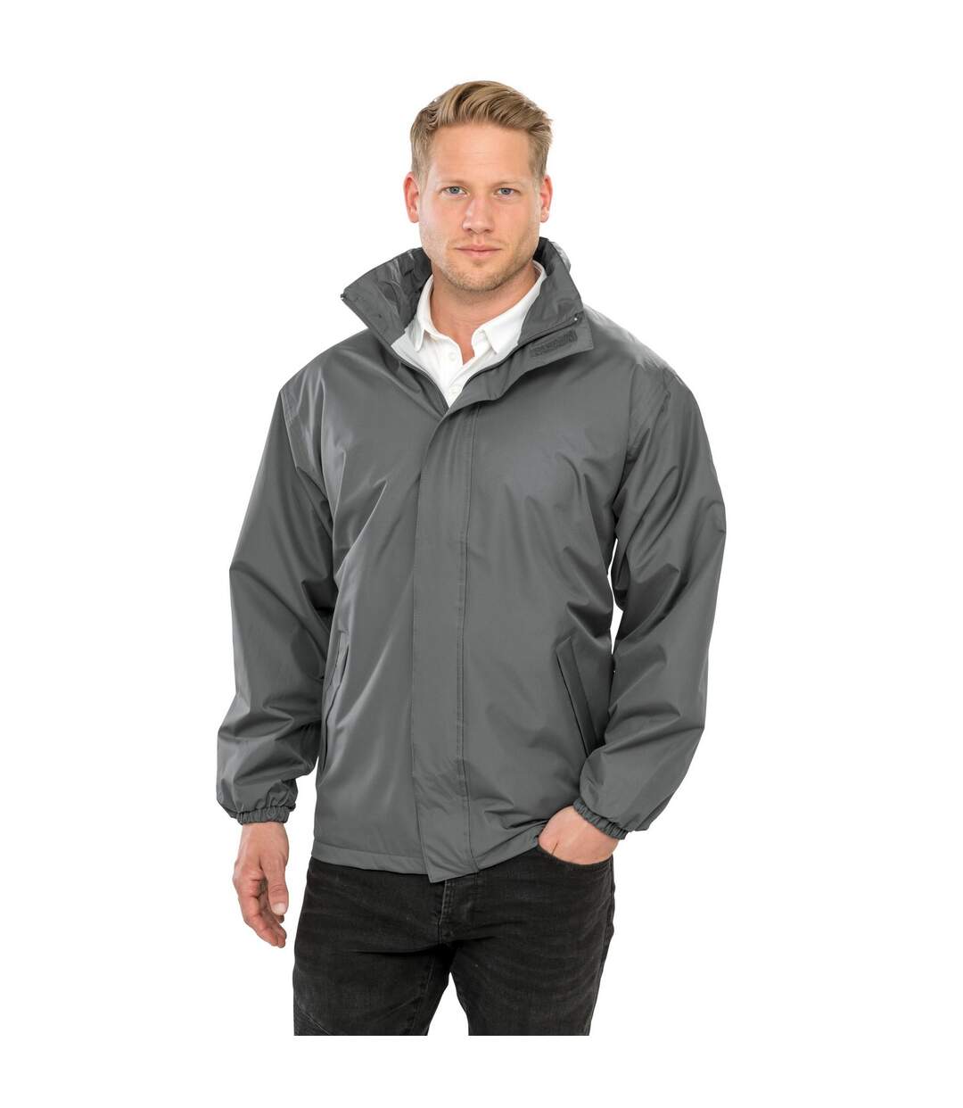 Unisex adult midweight jacket steel grey Result Core-2