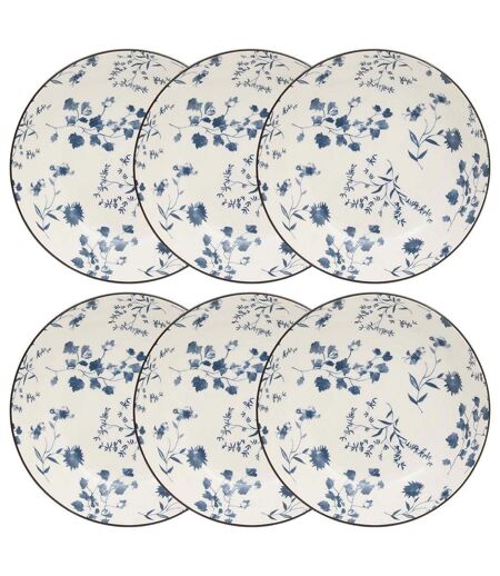 Lot de 6 Assiettes Creuses Umami Fleur 20cm Bleu