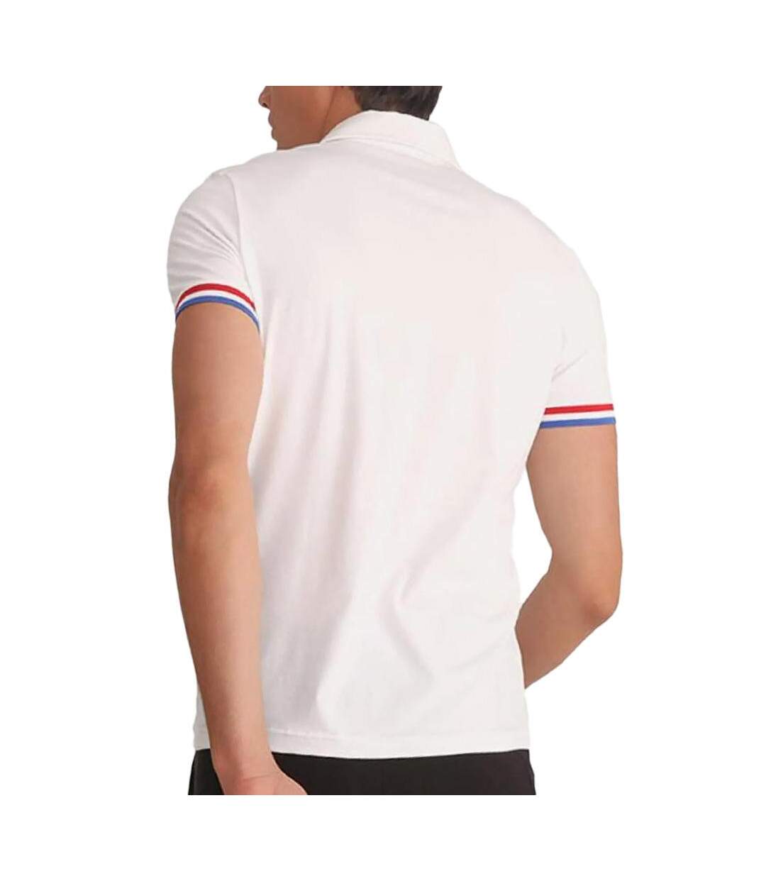 Polo blanc homme le coq sportif ss presentation-2