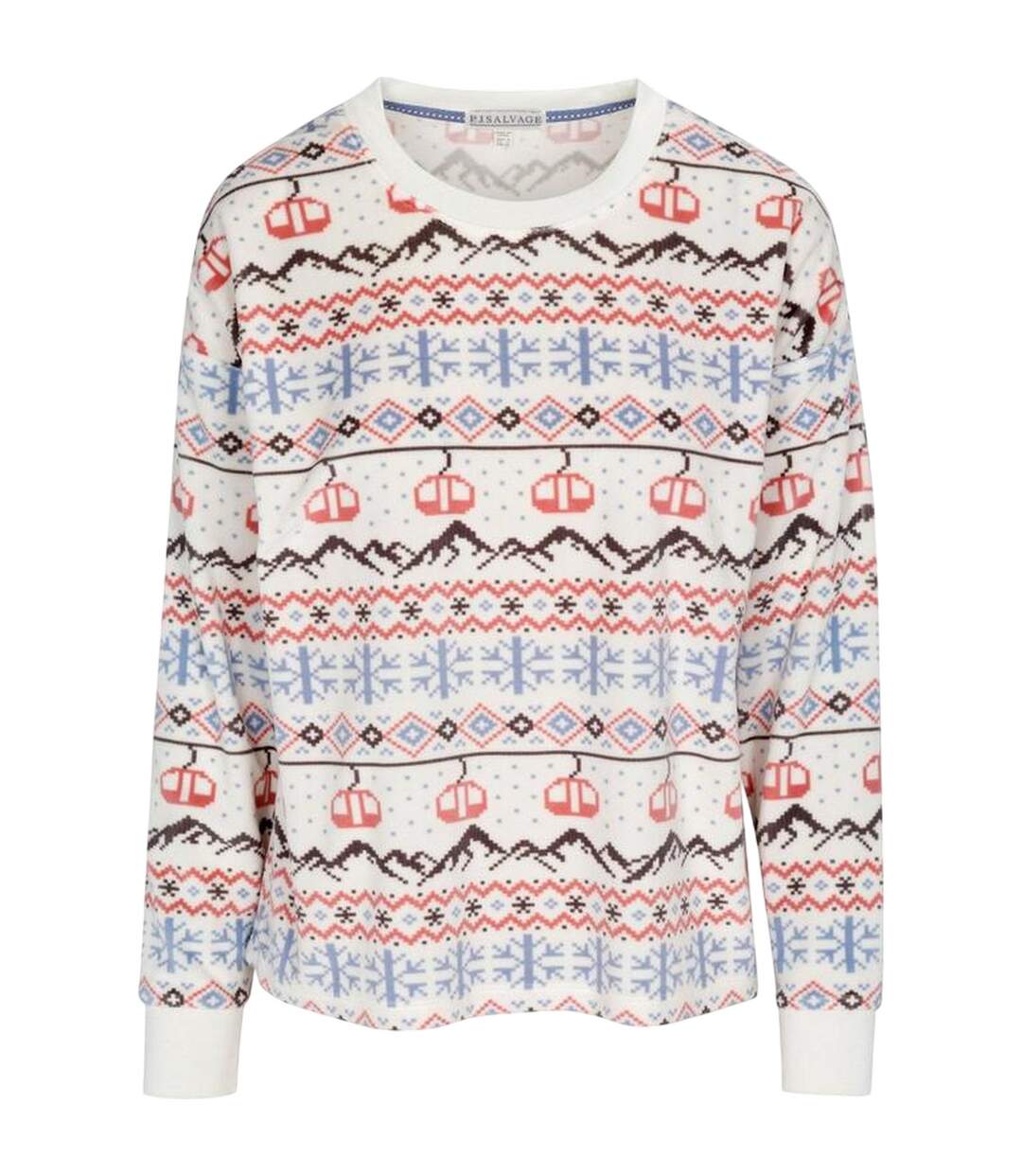 Haut Motif/style Noël Festif Femme Blanc Cassé PJ Salvage-1