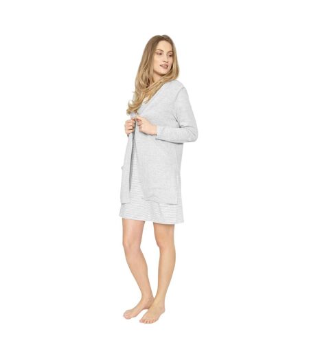 Womens/ladies Plain Cardigan Grey Melange CCDK Copenhagen