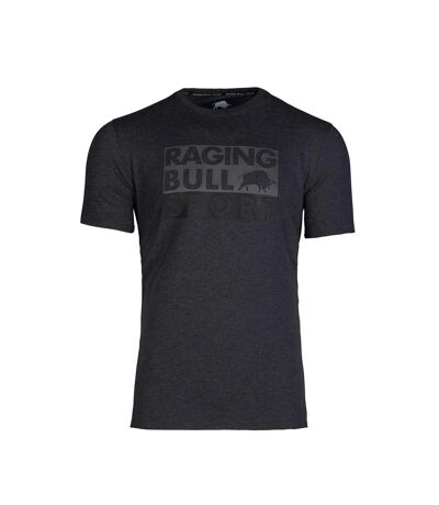 Mens rb sport logo t-shirt dark grey marl Raging Bull