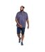 Mens D555 Kingston Floral Kingsize Short-sleeved Shirt Navy Brown Duke-3