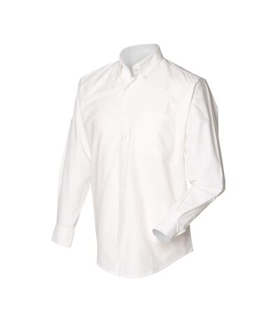 Henbury Mens Long Sleeve Classic Oxford Work Shirt (White) - UTRW637