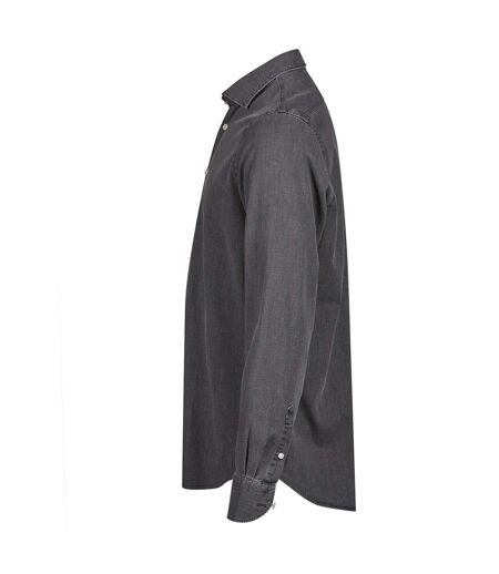 Mens Plain Denim Shirt Black Denim Tee Jays