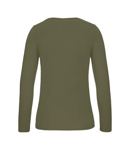 T-shirt Manches Longues #e150 Femme Vert Kaki B&C