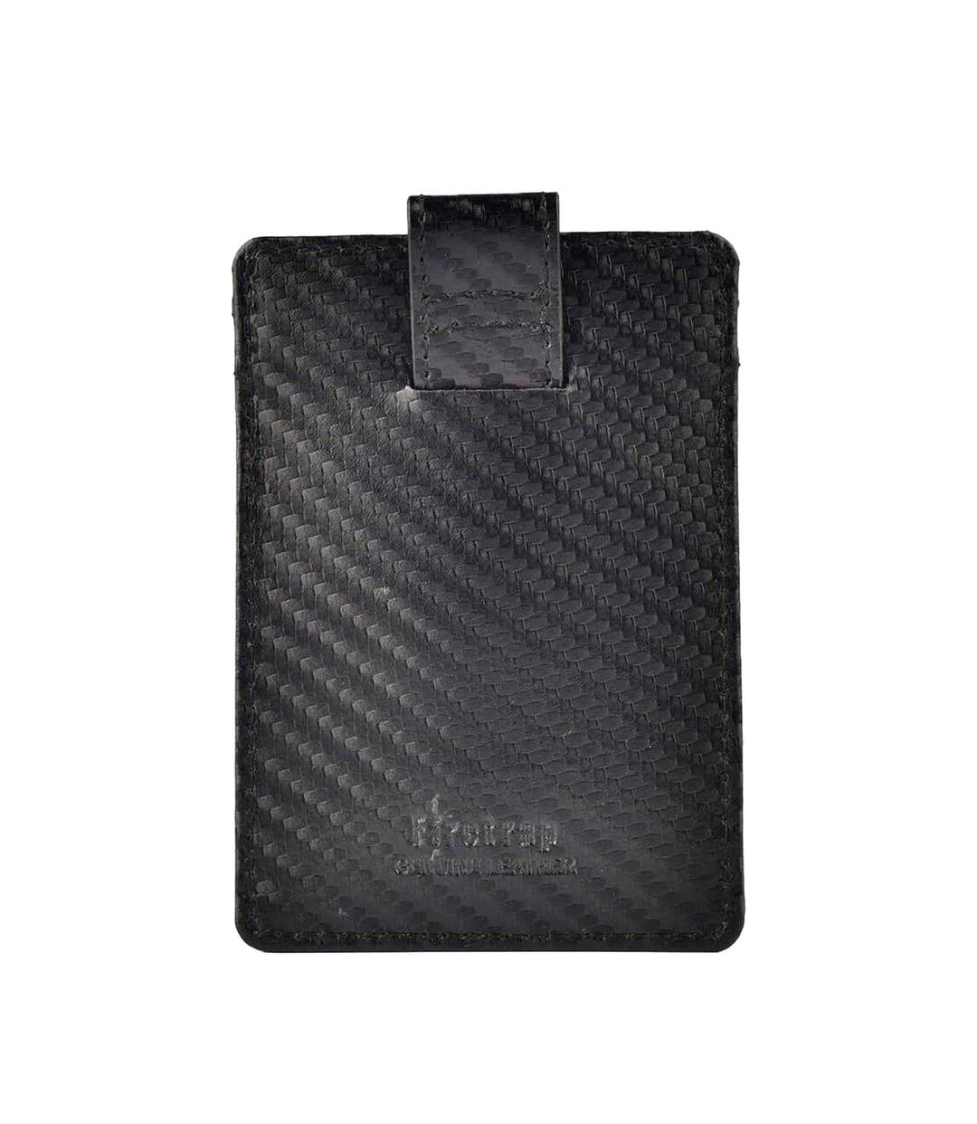 Ribbed Leather Card Holder One Size Black Firetrap-2