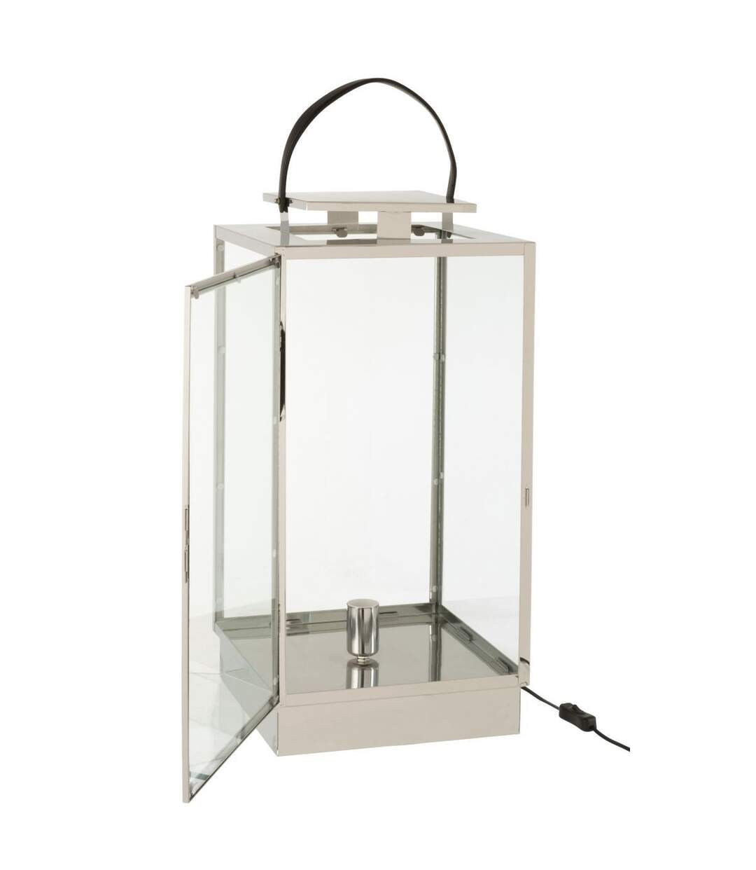 Lanterne en Verre Rosalinda 76cm Argent-2