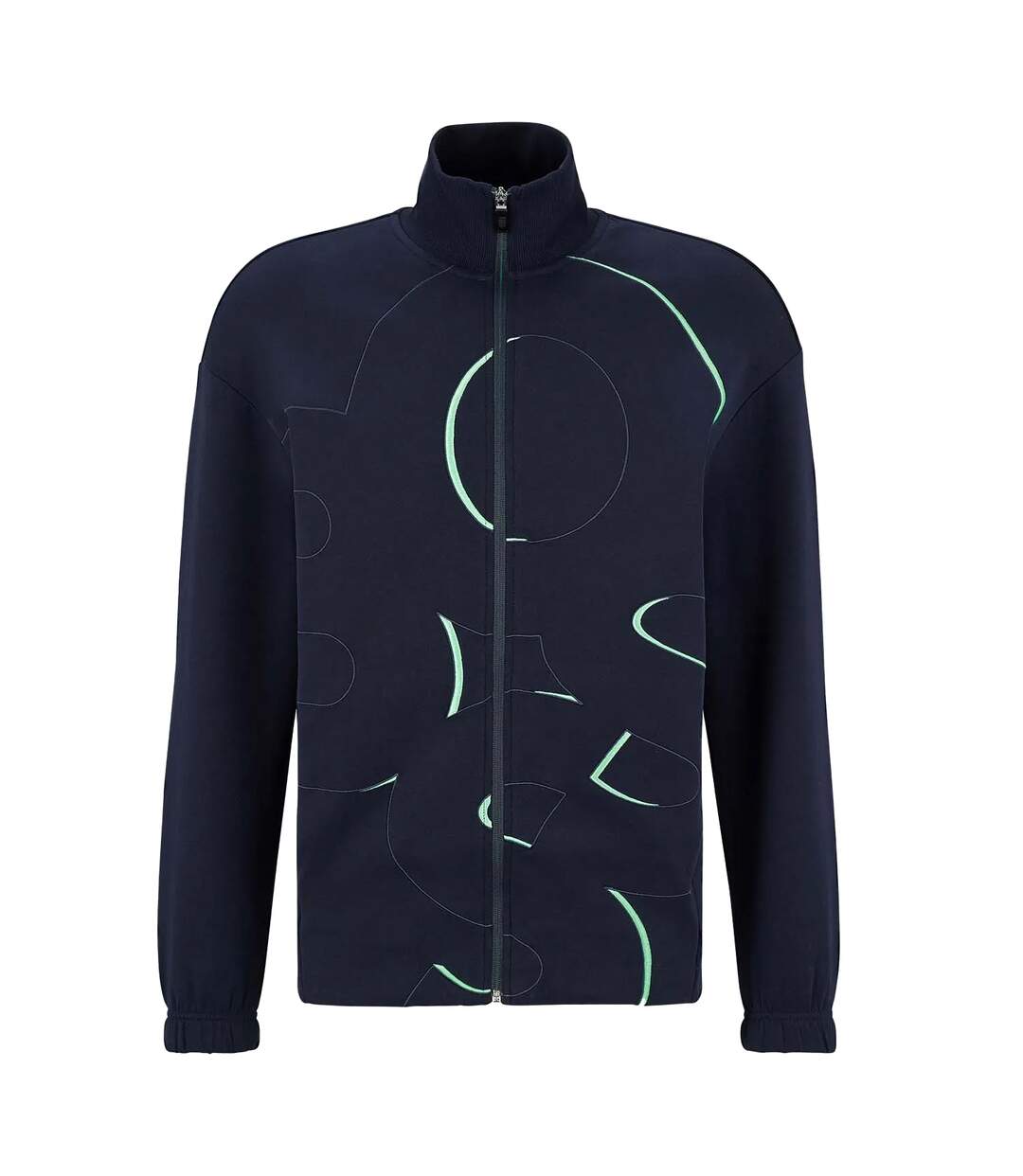 Mens Skovered Full Zip Sweatshirt Dark Blue Boss-2