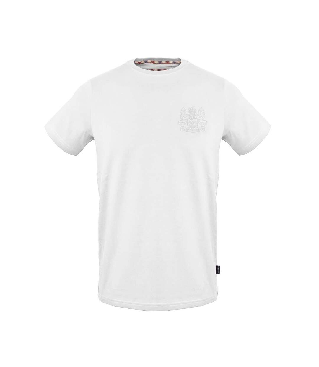 Unisex Adult Logo Crew Neck Regular T-shirt White Aquascutum-1