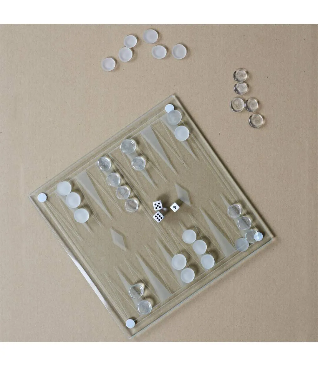 Jeu de Société Backgammon 25cm Transparent-3