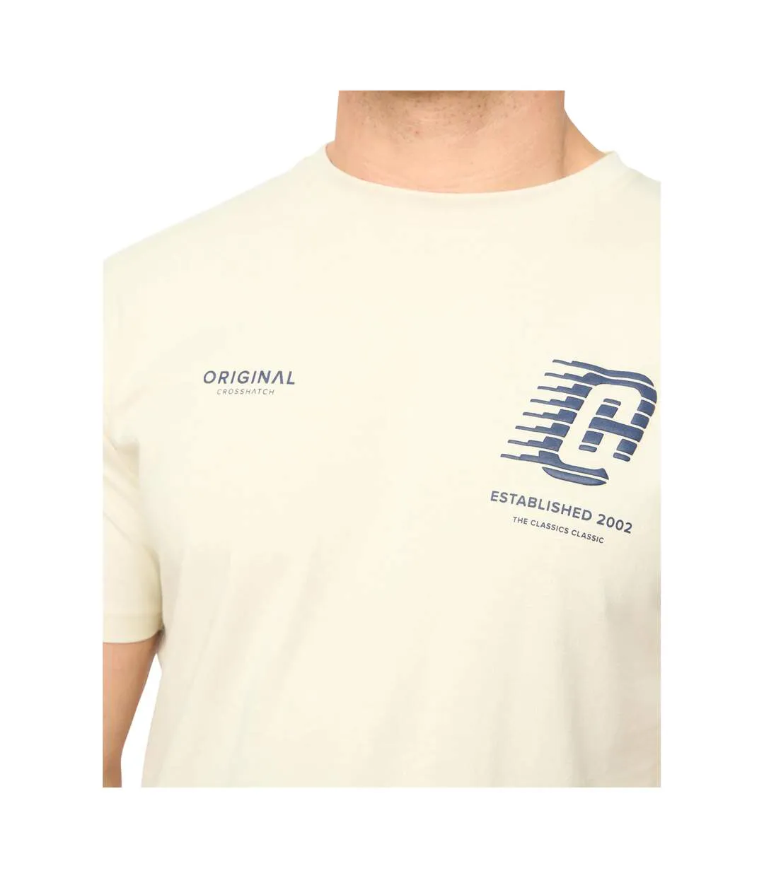 Mens Morville Cotton T-shirt Neutral Crosshatch-3