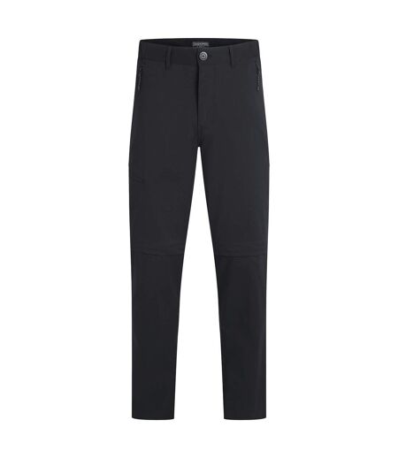 Pantalon Uni À Taille Mi-haute Semi-élastiquée 2-en-1 Kiwi Pro Homme Noir Craghoppers