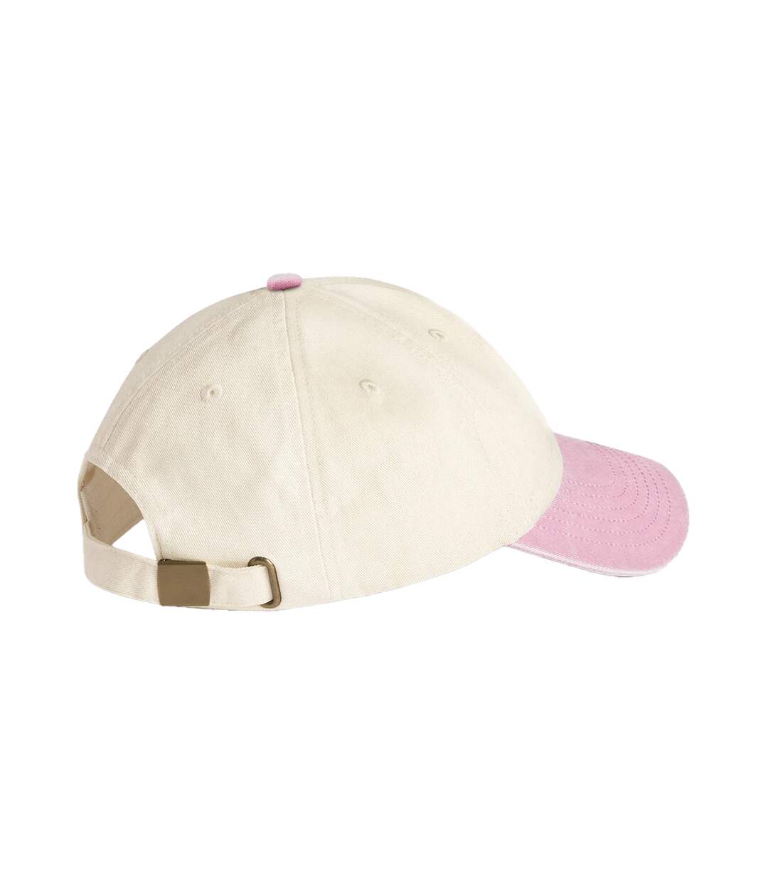 Casquette De Baseball Motif Contrasté Adulte Naturel Rose Beechfield-2
