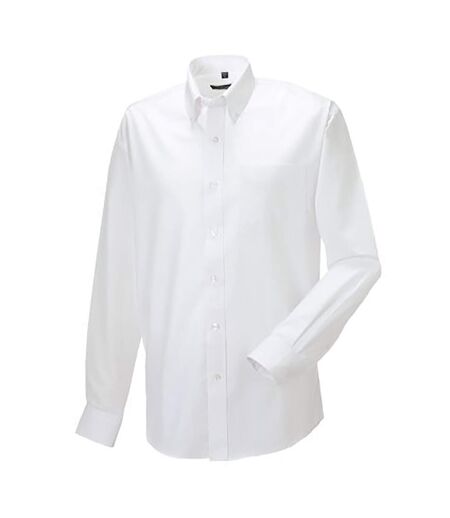 Collection mens long sleeve easy care oxford shirt white Russell