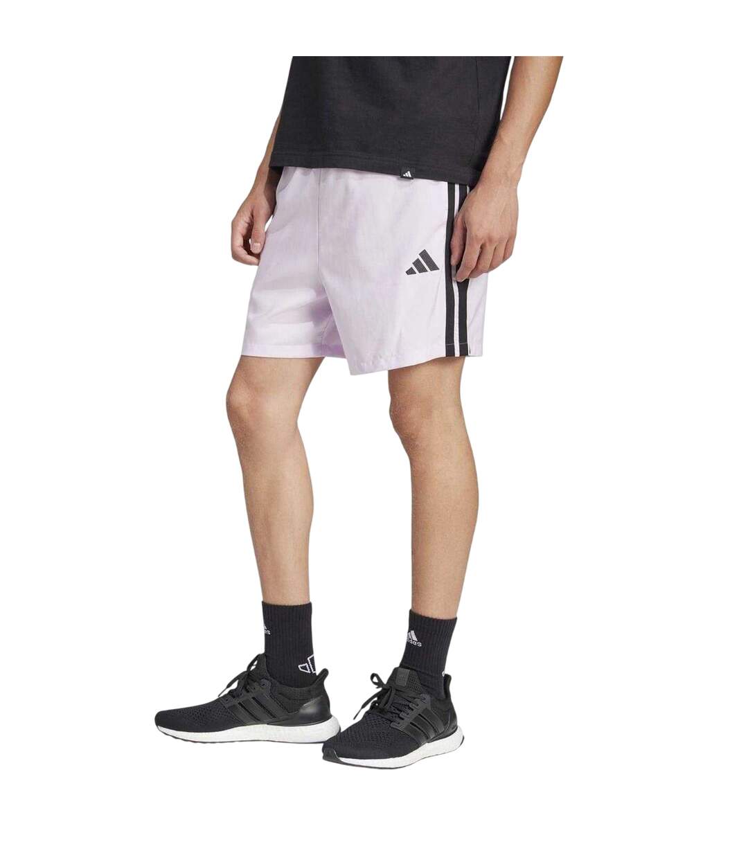 Mens 3 Stripes Shorts Ice Lavender Adidas-3