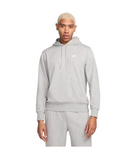 Mens Club Regular Hoodie Heather Grey White Nike
