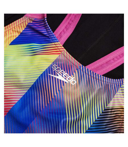 Womens/ladies Recordbreaker Digital All-over Print Training One Piece Swimsuit Multicoloured Speedo