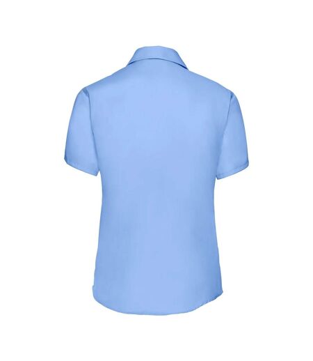 Russell Collection Womens/Ladies Ultimate Non-Iron Short-Sleeved Shirt (Bright Sky) - UTRW9612