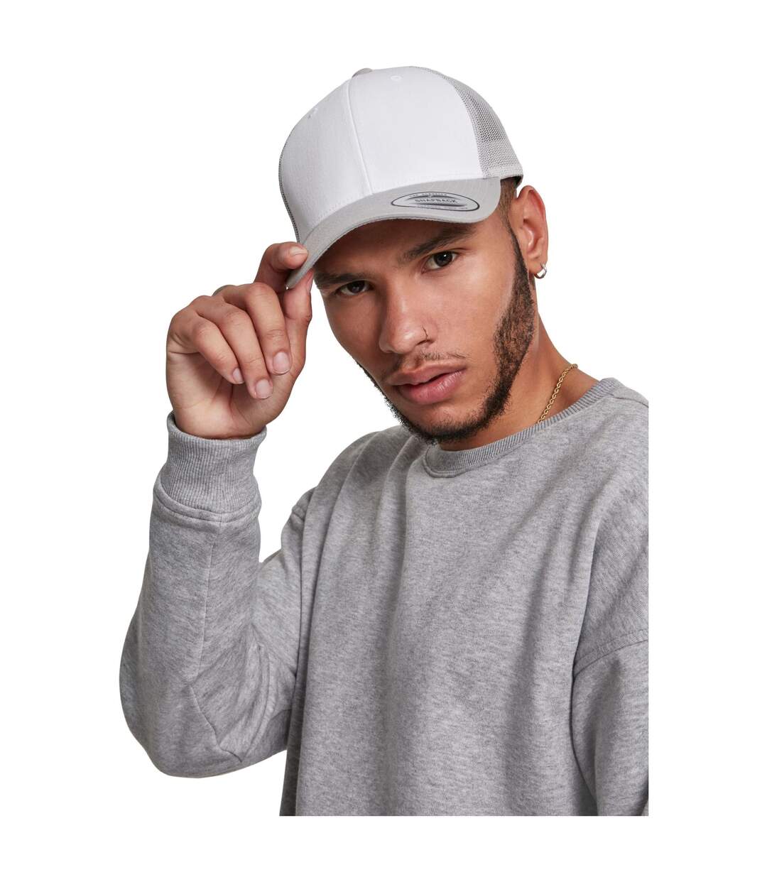 Casquette Trucker Motif/style Rétro Adulte Rouge Blanc Flexfit-1