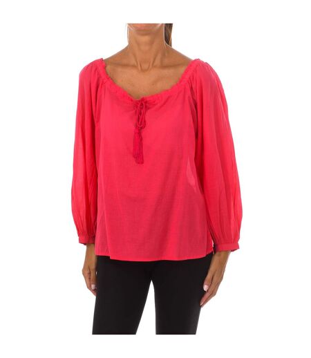 Women's Long Sleeve Round Neck Blouse 5DM45Q8B7