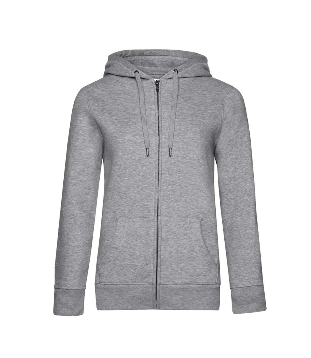 Sweat À Capuche Queen Adulte Gris Chiné B&C-1
