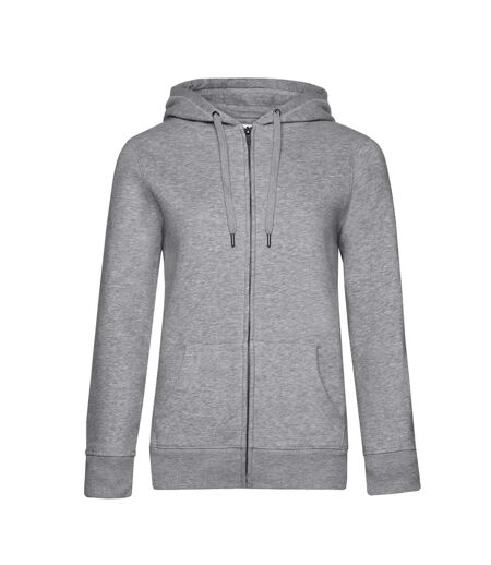 Sweat À Capuche Queen Adulte Gris Chiné B&C