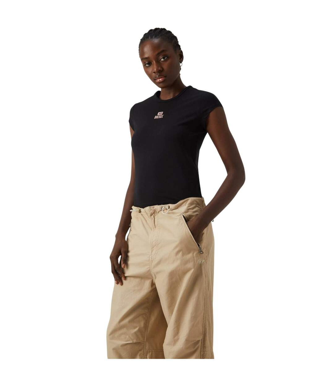 Womens/ladies P-diamanda Cargo Trousers Natural Diesel-4