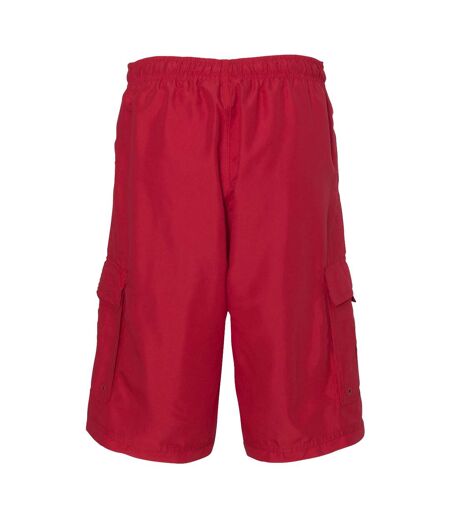 Short De Bain Motif/style Rayé Homme Rouge Burnside