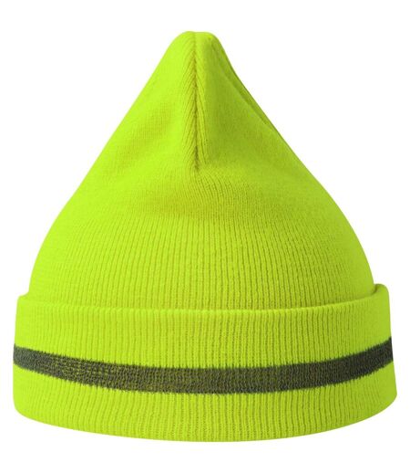 Unisex adult workout recycled hi-vis beanie safety yellow Atlantis