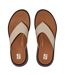 Womens/ladies F-mode Luxe Leather Flatform Sandals Beige FitFlop-3