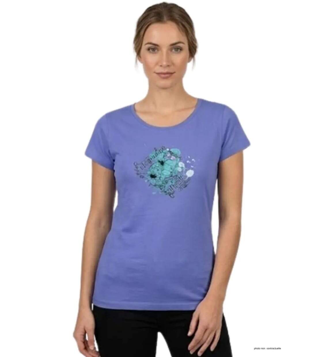 Tee-shirt femme MAYFLOWER DANIELE3 bleu lavande : le confort d'une coupe large-1