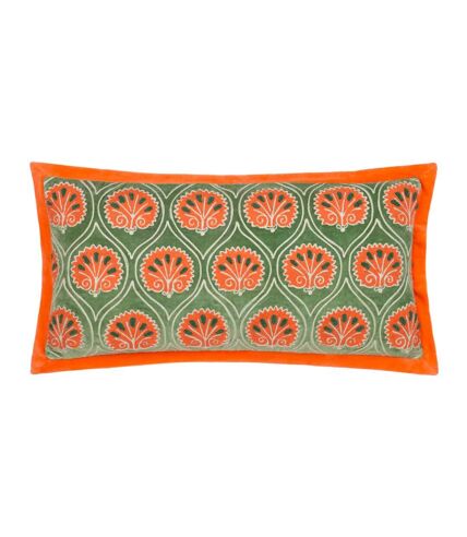 Paoletti Casa Embroidered Throw Pillow Cover (Peridot/Orange) (30cm x 60cm)