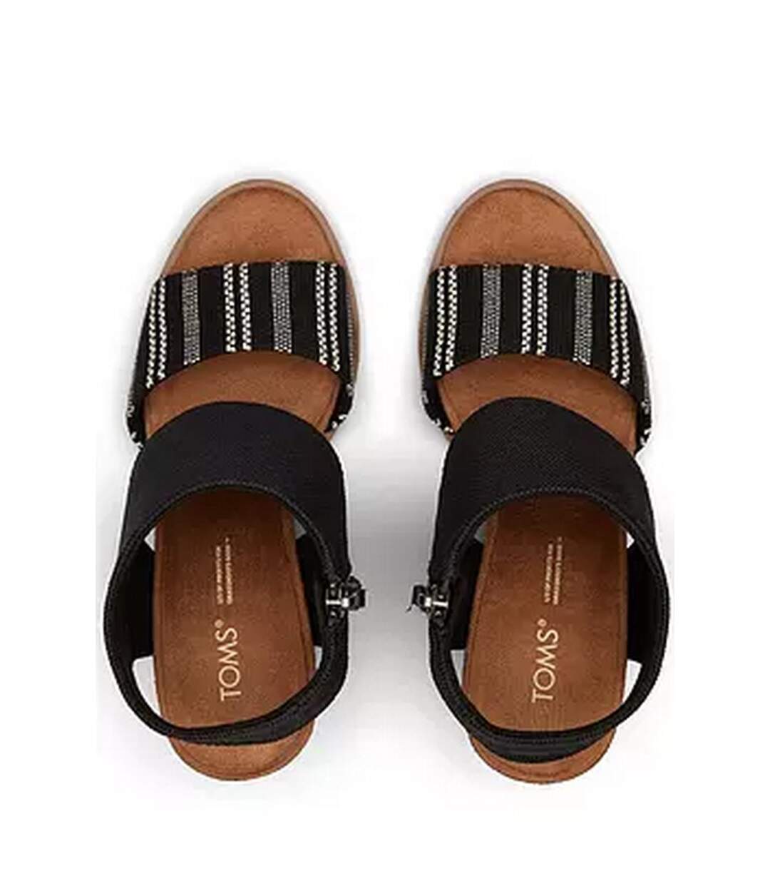 Womens/ladies Majorca Cut Out Leather Sandals Black Toms-4