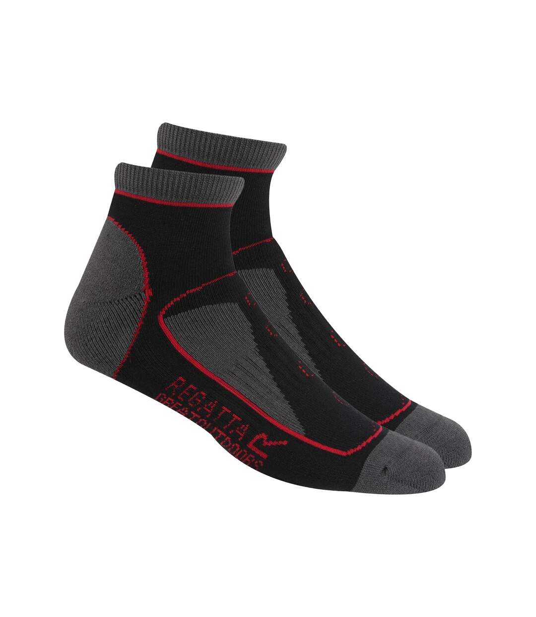 Socquettes samaris trail femme noir / rouge vif Regatta-2