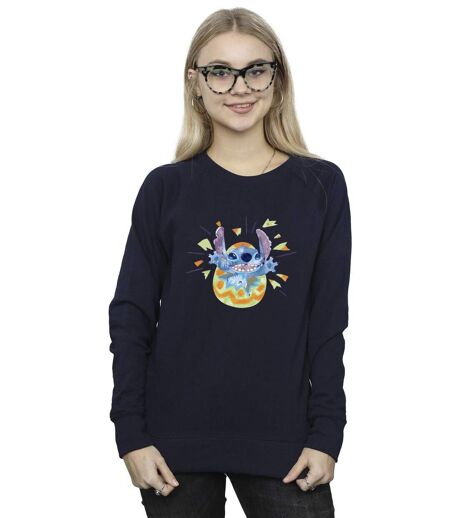 Disney Sweat-shirt Womens/Ladies Lilo & Stitch Cracking Egg (Bleu marine) - UTBI22944