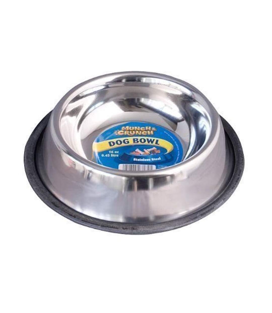 Anti skid dog bowl one size silver/black Munch & Crunch-1