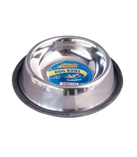 Anti skid dog bowl one size silver/black Munch & Crunch