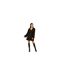 Womens/ladies V Neck Balloon Sleeve Mini Shirt Dress Black Mela London-1