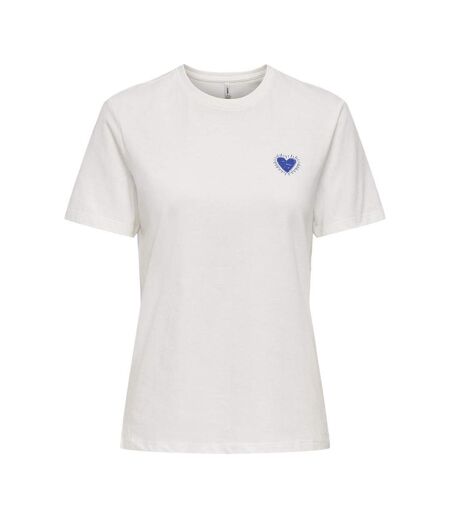 T-Shirt blanc/bleu femme only heart