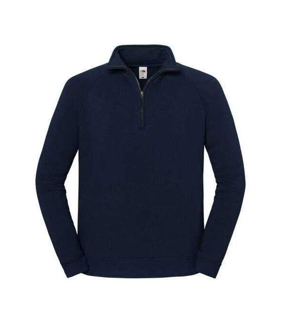 Sweat Uni Col Montant Zippé Iconic Premium Homme Bleu Marine Sombre Fruit Of The Loom-1