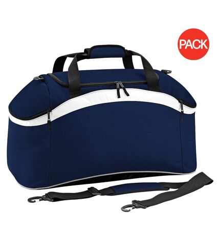 Lot de 2  Sac de sport 54 litres taille unique bleu marine/blanc BagBase