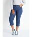 Pantacourt ceinture extensible en jean-1