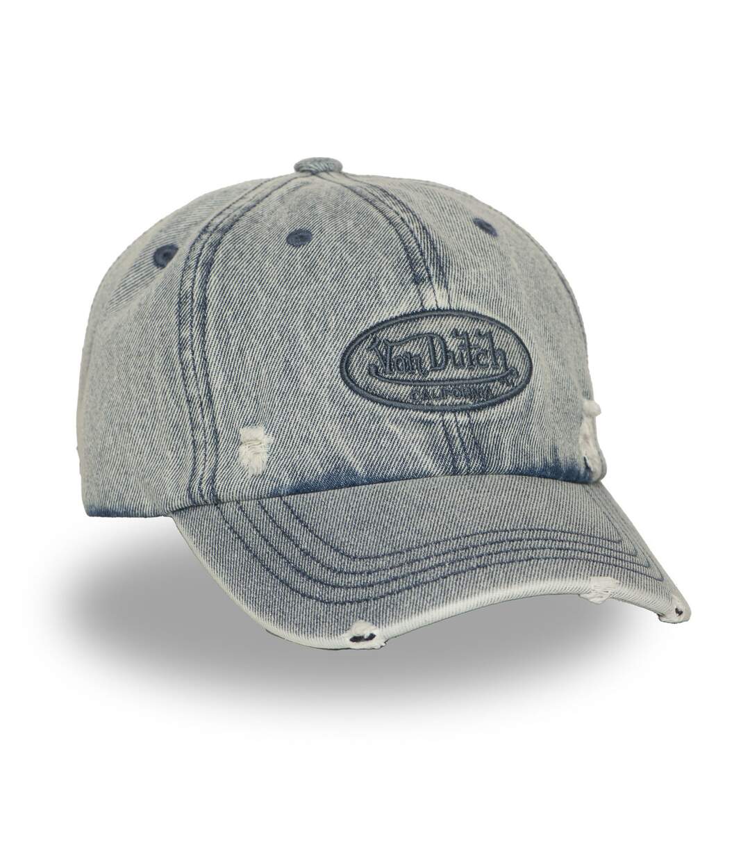 Casquette baseball adulte en jean avec effet destroy Jean Vondutch-4