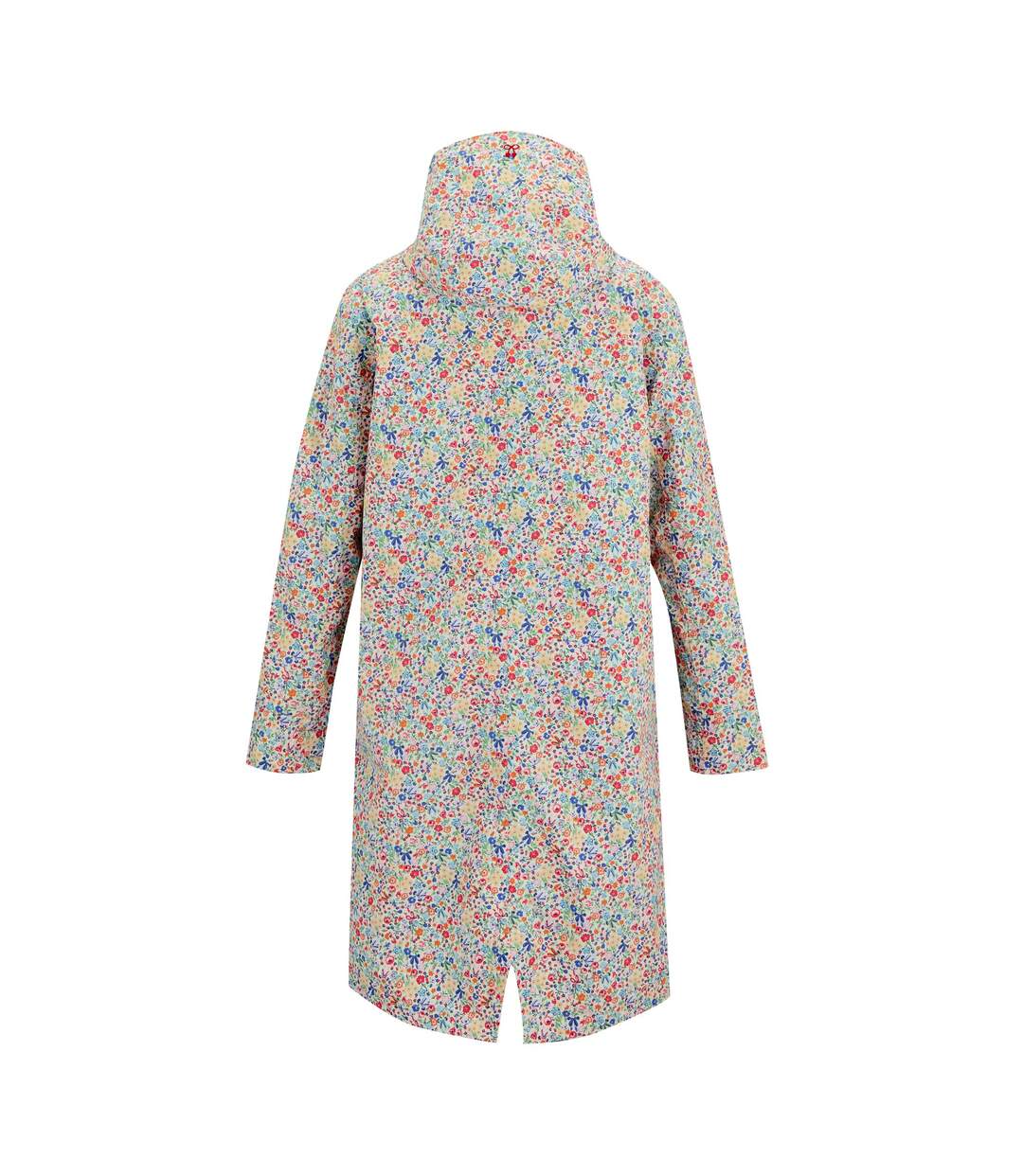 Veste Imperméable Longue À Capuche Et Taille Ajustables Motif/style Petites Fleurs Cath Kidston Femme Crème Harmonie Floral Regatta-3