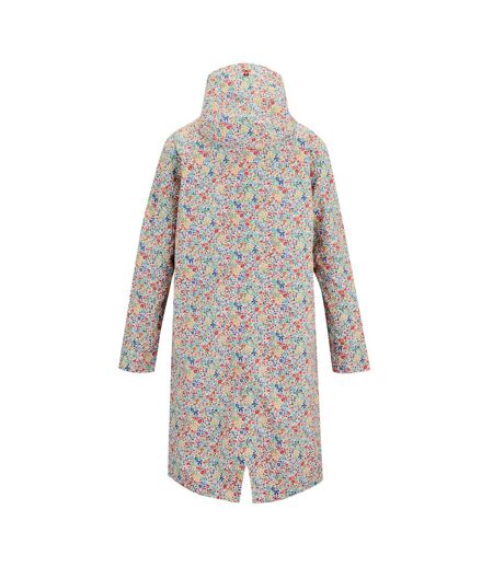 Veste Imperméable Longue À Capuche Et Taille Ajustables Motif/style Petites Fleurs Cath Kidston Femme Crème Harmonie Floral Regatta