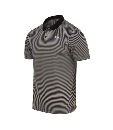 Polo Golf Motif/style Micro-rayures Homme Noir Slazenger