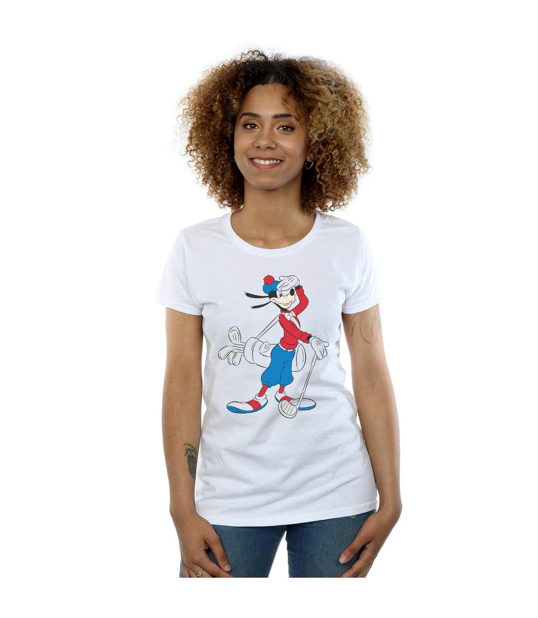 Disney T-shirt en coton Goofy pour femmes/femmes (Blanc) - UTBI31284-2